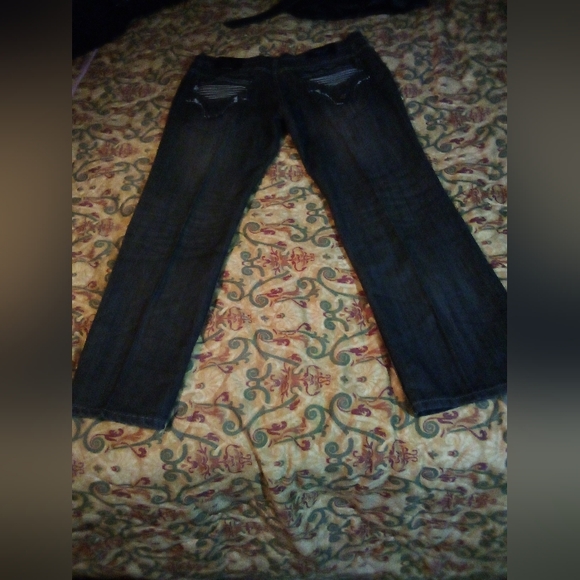 ROK Designer Demin Jeans Style#R9ZB014 Men's 42/33 Black - Picture 6 of 12